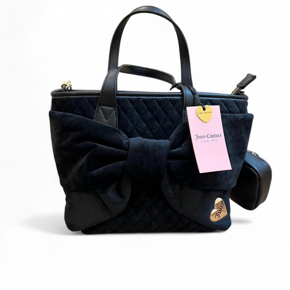 Juicy Couture Black Velvet Bow Bag – NWT